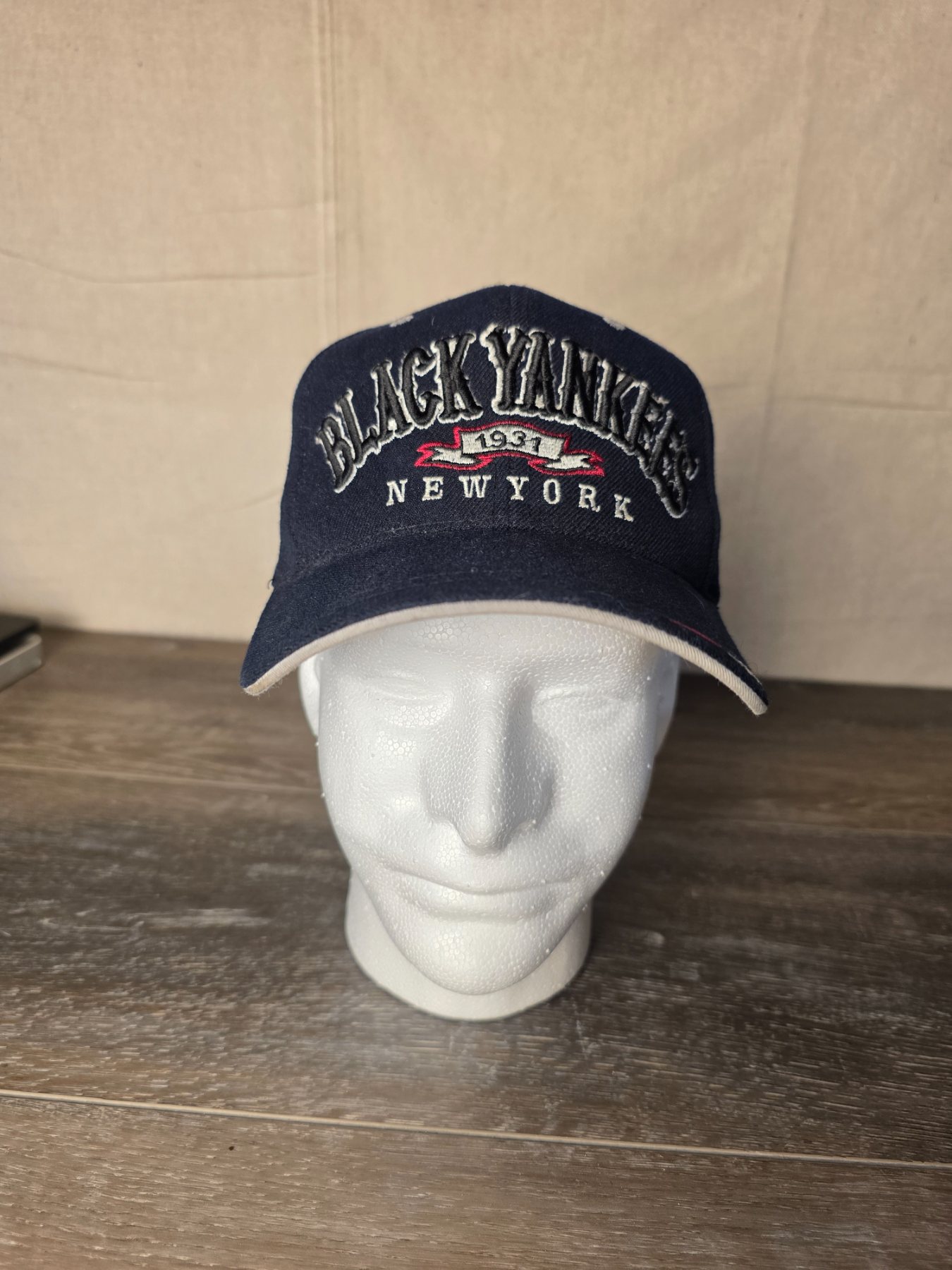 BB Headwear New York Black Yankees NLBM Adjustable Baseball Cap Navy
