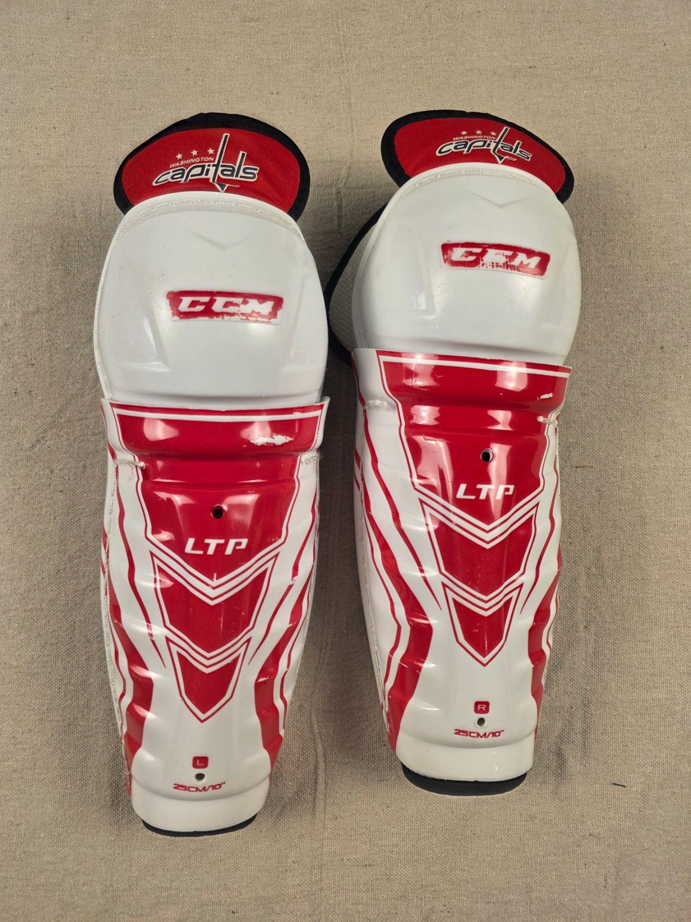 CCM LTP Youth 10 in 25cm Hockey Shin Guards Washington Capitals Pair