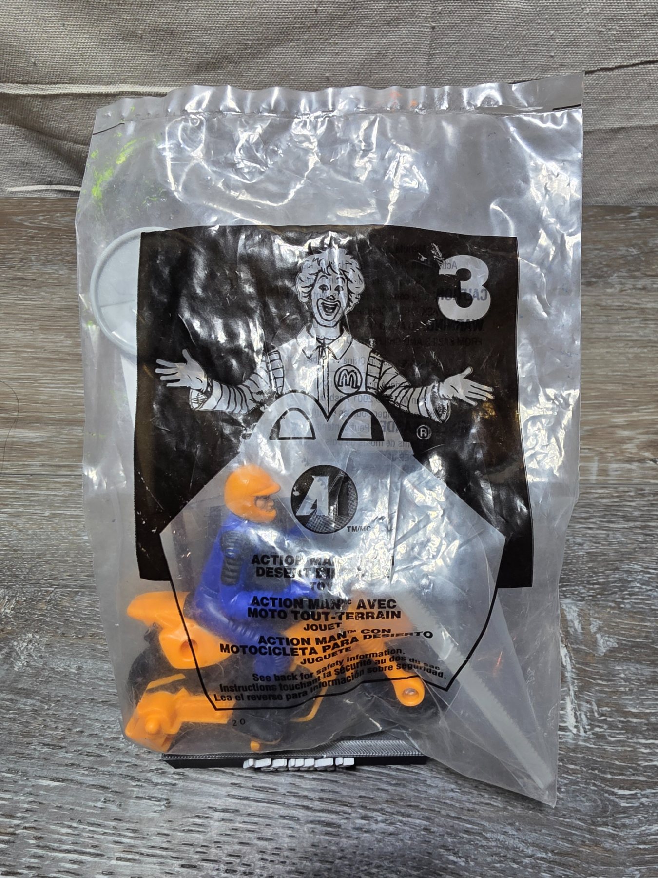 2001 McDonald's Action Man Desert Dirt Bike #3 Happy Meal Toy