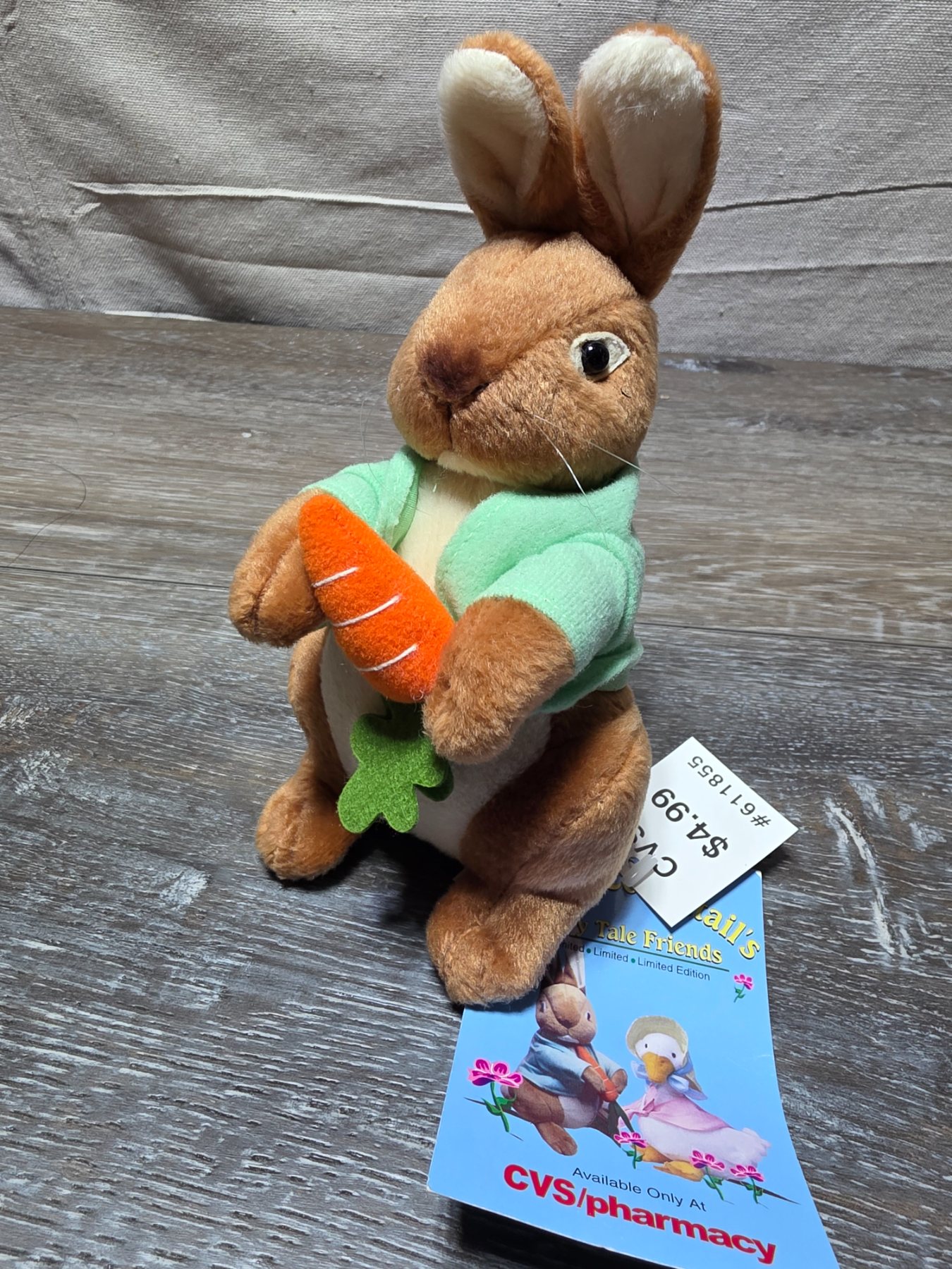 Vintage Stuffins Peter Cottontail Fairy Tale Friends 8in Plush CVS