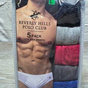 Beverly Hills Polo Club Low Rise Briefs Men's L Assorted 5 Pack