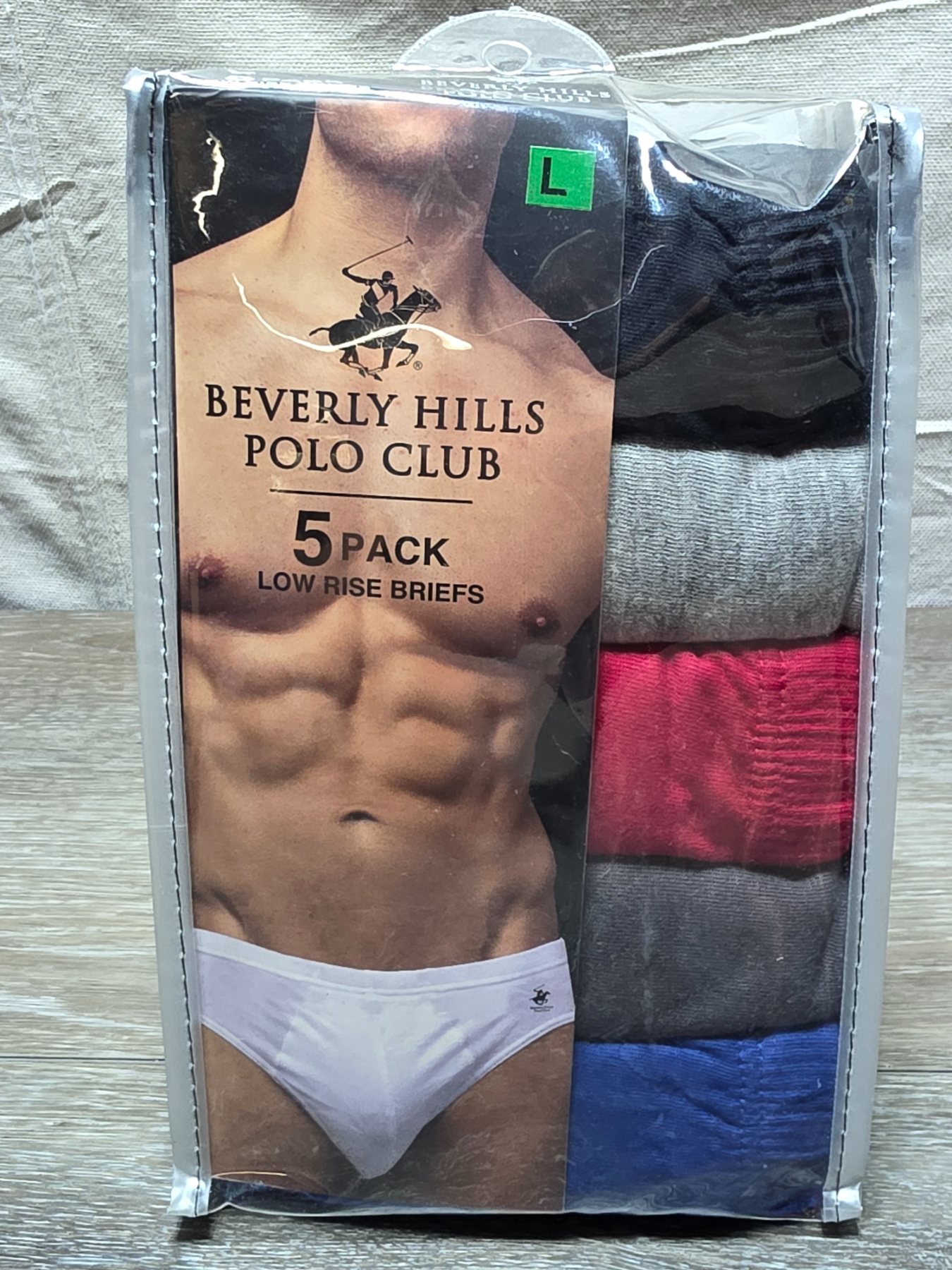 Beverly Hills Polo Club Low Rise Briefs Men's L Assorted 5 Pack