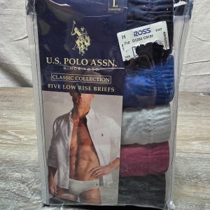 U.S. Polo Assn. 5 Pack Low Rise Briefs Men's Large Assorted Cotton
