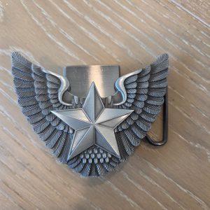 Winged Star Belt Buckle with Removable Flip Top Lighter