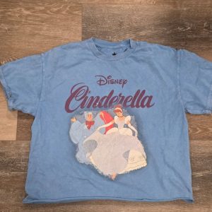 Disney Princess Cinderella Graphic T-Shirt Women's M Blue 2015