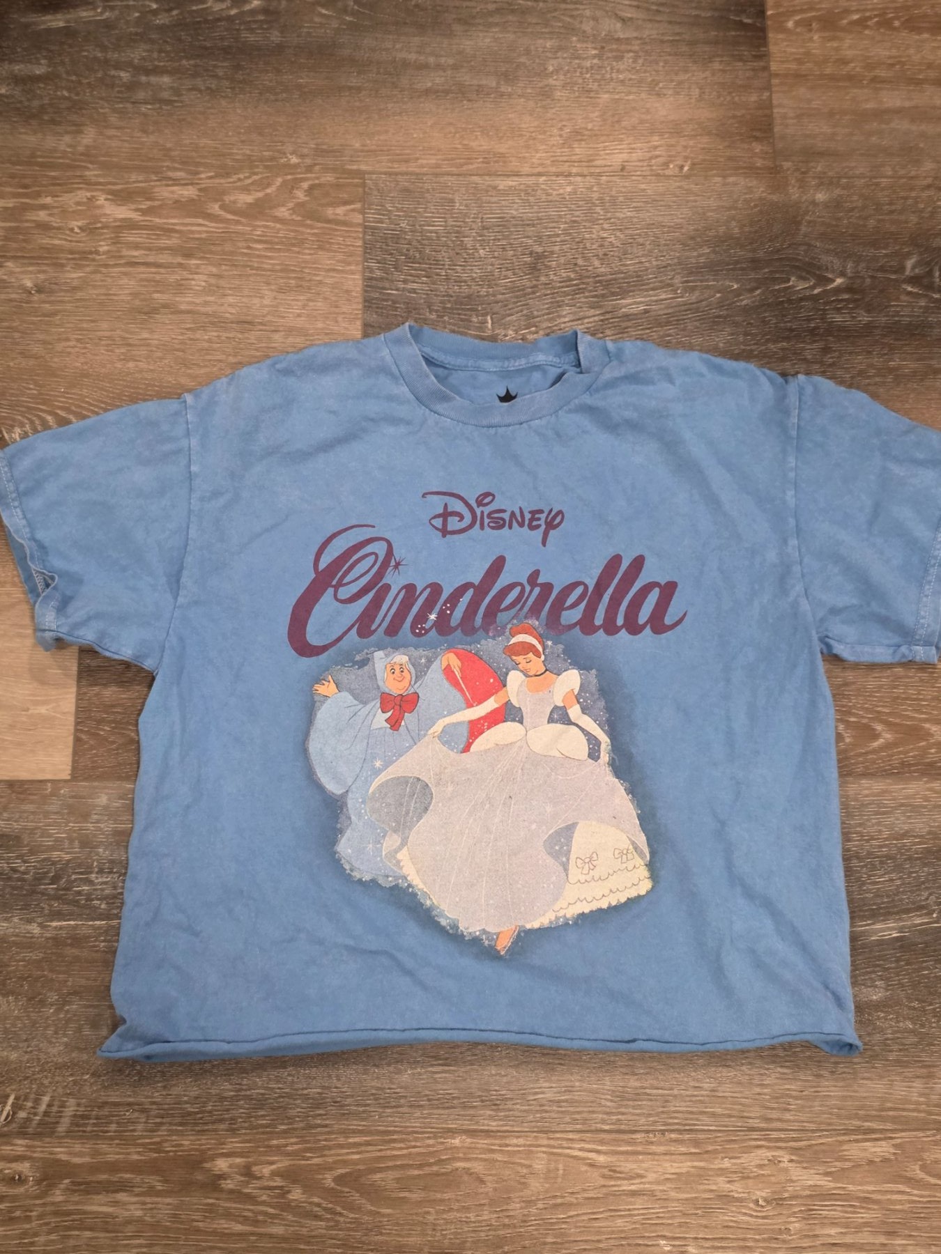 Disney Princess Cinderella Graphic T-Shirt Women's M Blue 2015