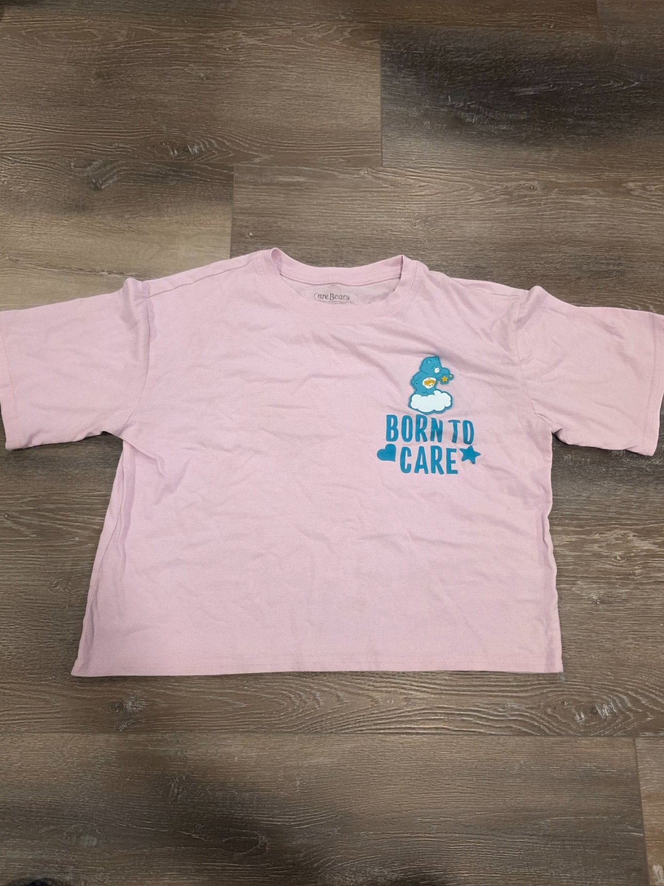 Care Bears Born To Care Cropped T-Shirt Women's M 7/9 Pink