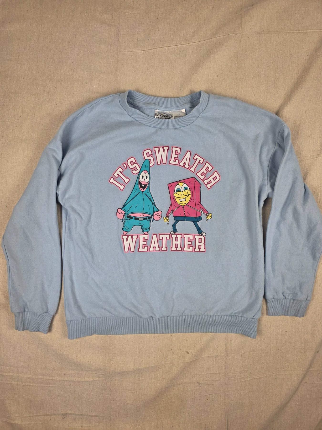 Nickelodeon SpongeBob SquarePants Sweatshirt Sweater Weather Unisex L Blue
