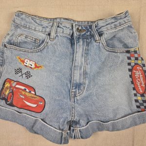 Disney Pixar Cars Lightning McQueen Denim Shorts Juniors Size 3 Blue