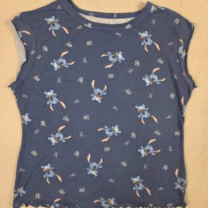 Disney Stitch Sleepwear Top Girls S 4-6 Slate Blue Guitar Print