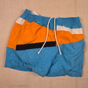 Southern Surf Men's M Colorblock Drawstring Swim Trunks Blue Orange