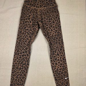 Nike One Dri-FIT Leopard Print Women's XS Brown Leggings