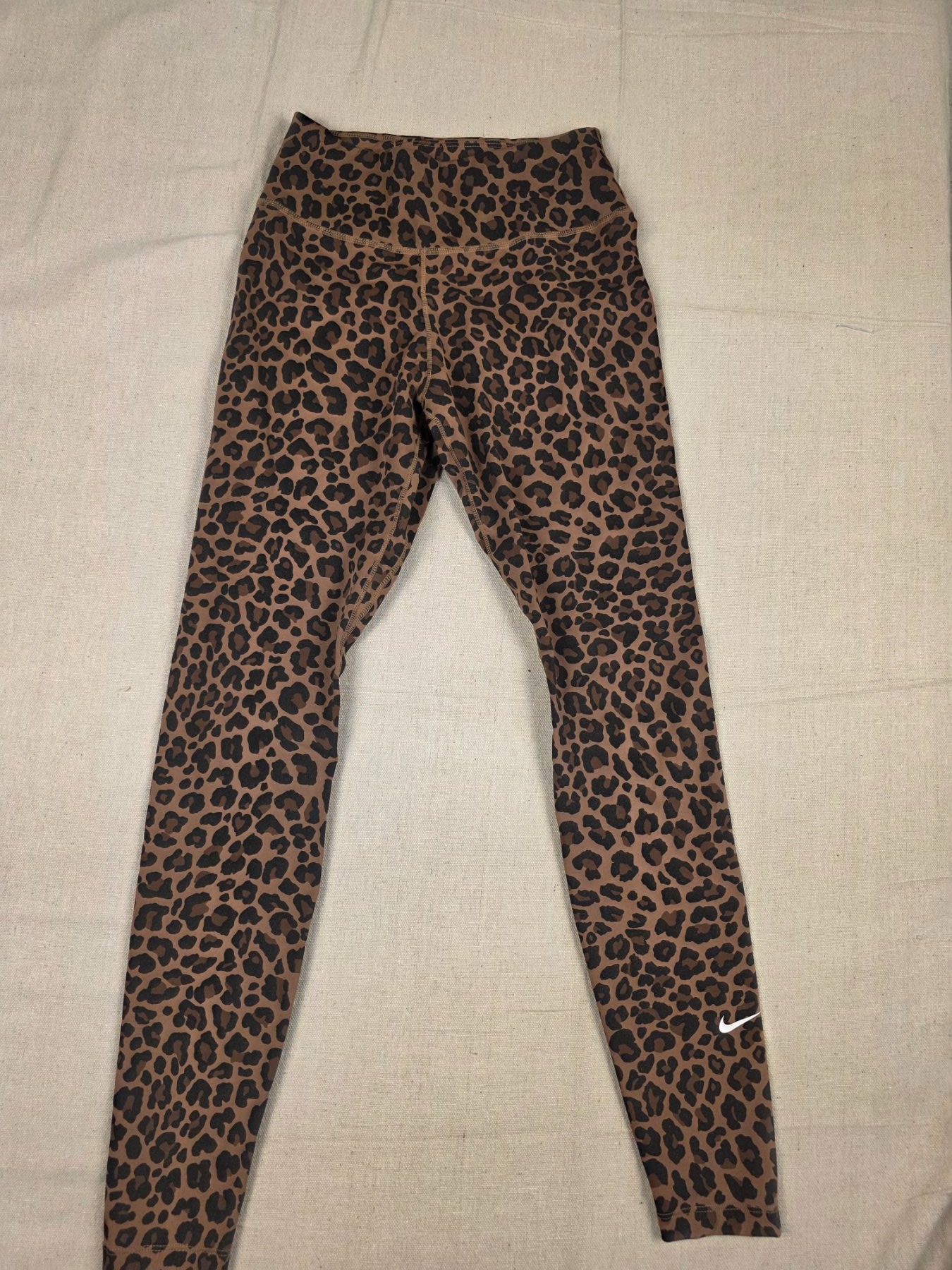 Nike One Dri-FIT Leopard Print Women's XS Brown Leggings