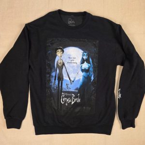 Tim Burton's Corpse Bride Graphic Crewneck Sweatshirt Unisex M Black